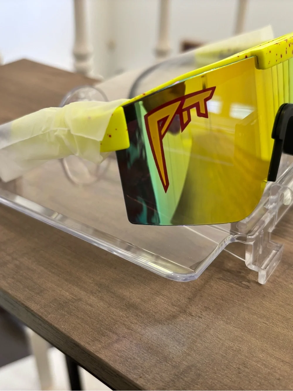 Pit Viper Shield Cycling Sunglasses Yellow Frame Multicolor Mirror UV400